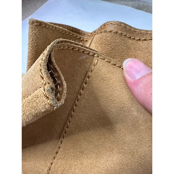 See by Chloe Brown Suede Boots Size 8.5 Strappy Fringe Slip On - Picture 3 of 5